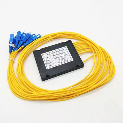Divisor bajo encajonado del PLC de la fibra óptica de la pérdida de inserción del ABS de SC/UPC 1X8