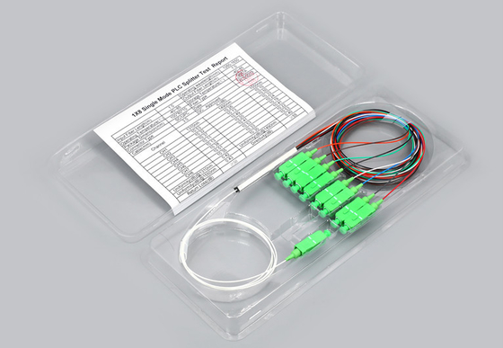 Tipo de acero divisor óptico del tubo del PLC de la fibra del conector del divisor SC/APC de la fibra del PLC de 1x8