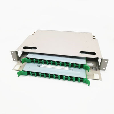 1U caja de distribución de fibra óptica de aluminio del gris ODF