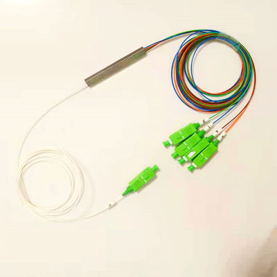Tipo de acero divisor del tubo de FTTH 1x4 del PLC de la fibra óptica con el Sc/el conector de APC