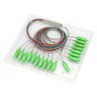 2x16 divisor pasivo de acero del PLC de la fibra óptica del SC APC del tubo el 1m