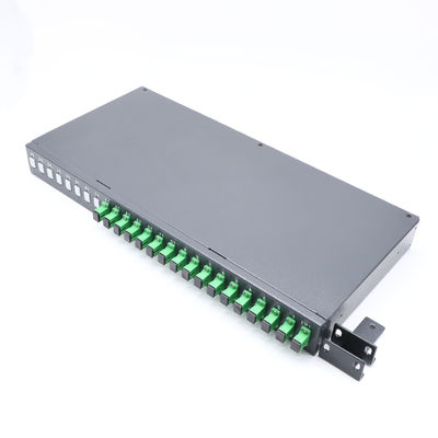 Tipo divisor 1x16 de los 0.5m del soporte de estante del negro de SMF-28e